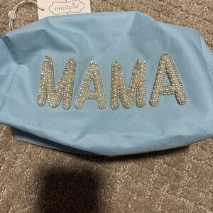 Mud Pie Mama Makeup Bag Blue